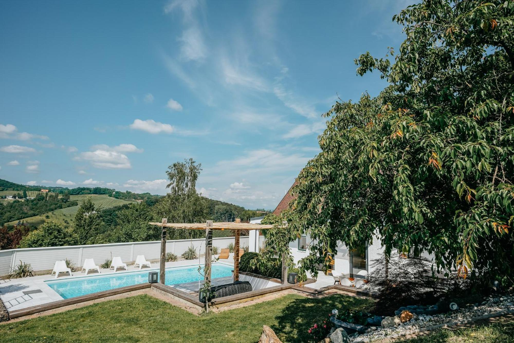 Weingut Holler Chalet Weingarten Spielfeld Exteriör bild